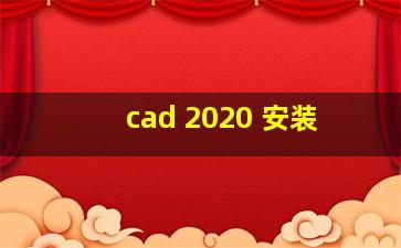 cad 2020 安装